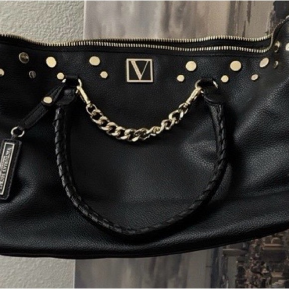 Valentino Black Leather Chain Shoulder Bag